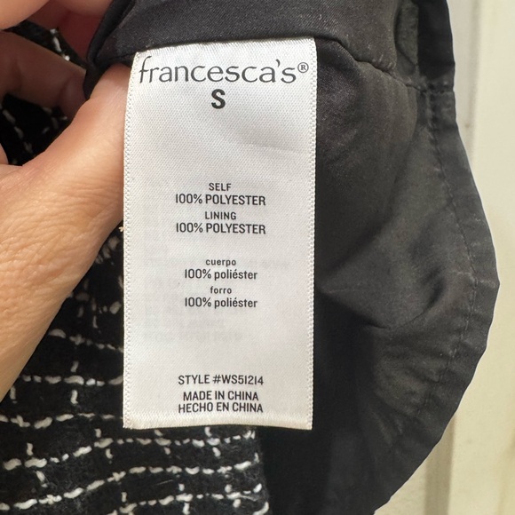 Francesca's Collections Black and White Tweed Mini Dress - Picture 4 of 6